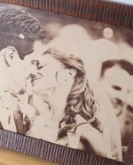 Engraved photograph on real leather.3rd wedding anniversary gift idea, custom engraved framed picture, leather engraving, unique gift