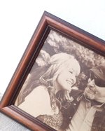 Leather photograph, engraved leather picture, 3rd wedding anniversary gift idea, custom engraved framed picture, unique gift