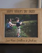 Happy Fathers Day Photo Frame - Engraved Wooden Photo Frame - Fathers Day Gift - Personalised Engraved Photo Frame - Custom Gift