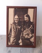 Engraved real leather photograph, 3rd wedding anniversary gift idea, custom engraved framed picture, leather engraving, unique gift