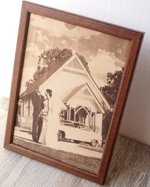 Engraved photograph on real leather, 3rd wedding anniversary gift idea, custom engraved framed picture, leather engraving, unique gift