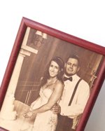 Engraved photograph on real leather, 3rd wedding anniversary gift idea, custom engraved framed picture, leather engraving, unique gift