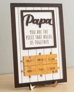 Custom Wooden Puzzle for Dad, Personalized Family Puzzle Frame, Father's Day Gift for Grandpa or Dad Y76