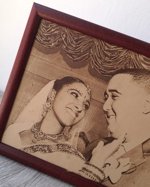 3rd wedding anniversary gift, real leather picture, engraved photograph on genuine leather, leather photograph, anniversary gift idea