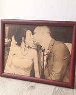 Leather Wedding Anniversary Gift Three Years Custom,Engraved photograph on real leather