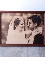 3rd wedding anniversary gift, real leather picture, engraved photograph on genuine leather, leather photograph, anniversary gift idea