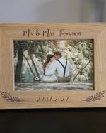 Personalised Engraved Photo frame - Mr & Mrs custom photo frame- Newlywed gifts - Anniversary Gift.
