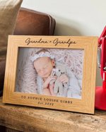 Custom Grandparent Gift | Personalised Gift For New Grandparents | Baby Announcement Photo Frame, Gift For Great Grandma Grandpa Nanny