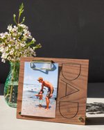 Modern Dad Wood Picture Frame [Custom Engraved Photo Frame, Gifts for Him, Birthday Gifts for Dad, Father in Law Gift, Minimalist Dad Frame]