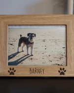 Personalised Pet Name Photo Frame - Engraved Wooden Photo Frame - Dog Photo Frame - Pet Picture frame