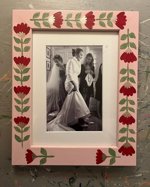 Hand-Painted Floral Picture Frame: Custom Wedding Gift (4x6 or 6x8 Photo)