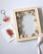 Custom Pressed Flower Photo Frame: Engraved Wood Floral Garden