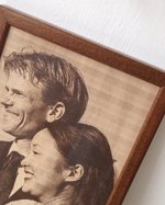3rd wedding anniversary gift idea.Engraved photograph on real leather, custom engraved framed picture, leather engraving, unique gift