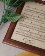 Leather engraved music sheet, personalized framed music notes, 3rd wedding anniversary gift, leather picture, custom engraving