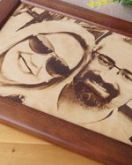 Memorial Photo, custom engraved framed picture, leather engraving, unique gift