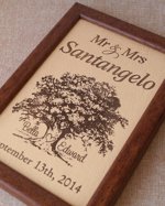 Leather engraving, 3rd anniversary gift, leather sign, leather anniversary gift, framed engraved leather sign, leather sign, custom