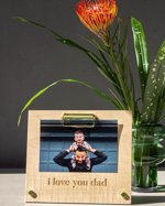 I Love You Dad Wood Picture Frame [Custom Engraved Photo Frame, Gifts for Him, Birthday Gifts for Dad, Father in Law Gift, Dad Frame]