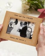 Personalised Solid Oak Photo Frame - Engraved Keepsake Gift