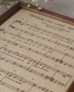 Leather engraved music sheet, personalized framed music notes, 3rd wedding anniversary gift, leather picture, custom engraving