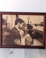 Engraved picture on real leather, 3rd wedding anniversary gift idea, custom engraved framed photograph, leather engraving, unique gift