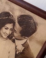 3rd wedding anniversary gift idea, custom engraved framed picture, leather engraving, unique gift.Engraved photograph on real leather,