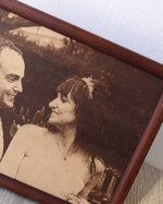 Engraved photograph on real leather, 3rd wedding anniversary gift idea, custom engraved framed picture, leather engraving, unique gift