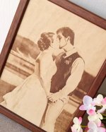 Engraved photograph on real leather, 3rd wedding anniversary gift idea, custom engraved framed picture, leather engraving, unique gift