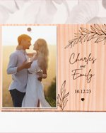 Valentine's Day Gift for Him Meaningful, Personalized Wood Engraved Picture Frame, Newly Engaged Gifts for Couple, Gift for Boyfriend