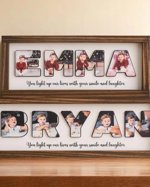 Wooden Name Picture Frame Personalized Baby Room Sign Custom Photo Frame Y94